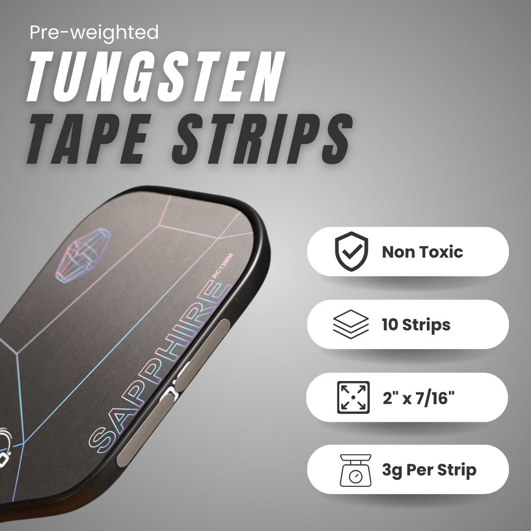 Tungsten Tape Strips | Ten 3 gram strips for Pickleball Paddle Customization | Toxic Free alternative to Lead Tape