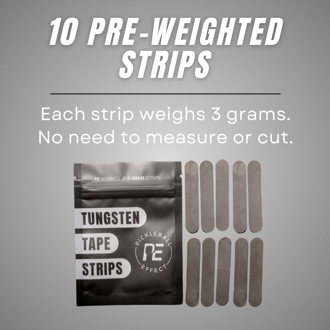 Tungsten Tape Strips | Ten 3 gram strips for Pickleball Paddle Customization | Toxic Free alternative to Lead Tape